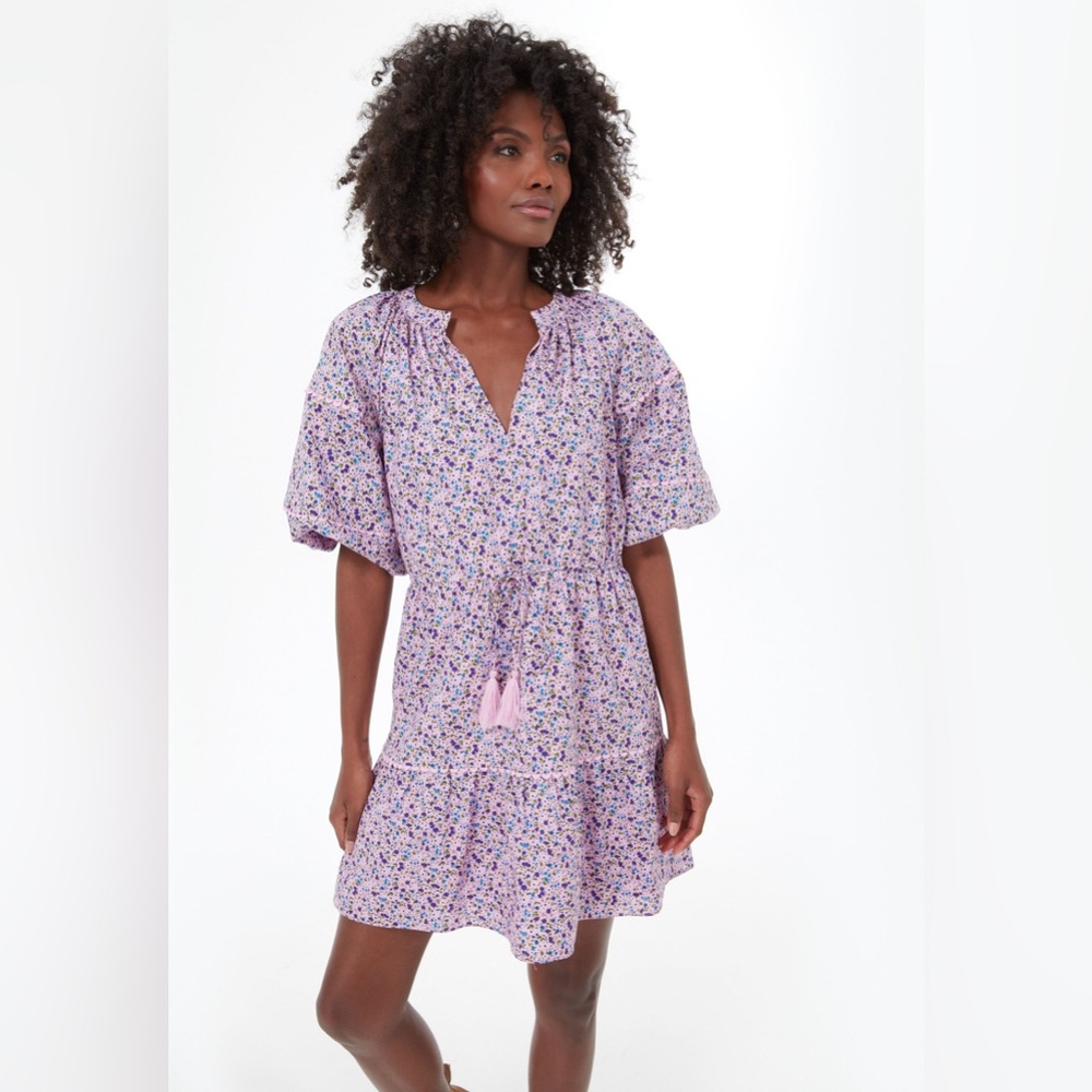 SOLD —-Tuckernuck HYACINTH HOUSE  NWT Purple Floral Matilda Dress med - Picture 8 of 14
